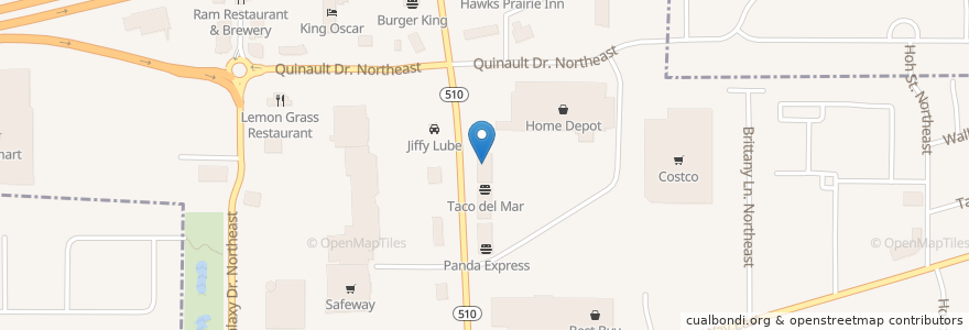Mapa de ubicacion de The UPS Store en États-Unis D'Amérique, Washington, Thurston County, Lacey.