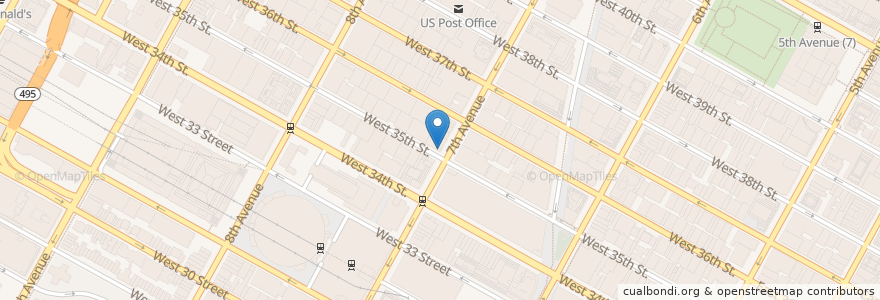 Mapa de ubicacion de Starbucks en 美利坚合众国/美利堅合眾國, 纽约州 / 紐約州, 纽约, 纽约县, Manhattan, Manhattan Community Board 5, Manhattan Community Board 4.