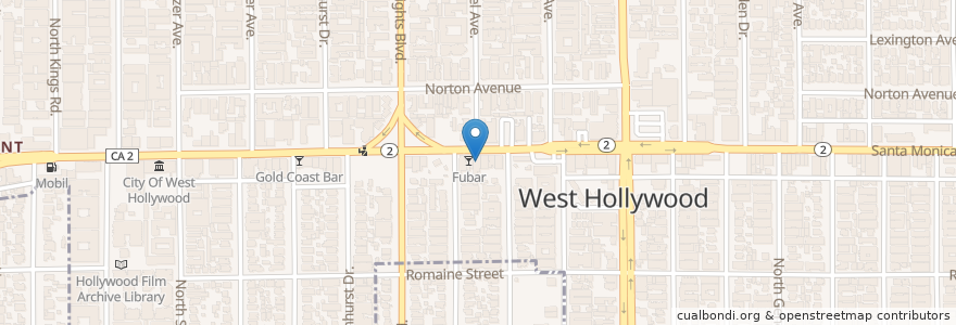 Mapa de ubicacion de Laurel Hardware en Estados Unidos Da América, Califórnia, Los Angeles County, Los Angeles, West Hollywood.