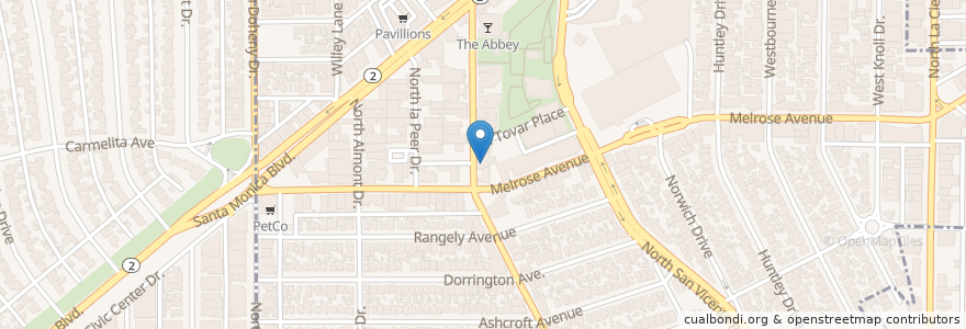 Mapa de ubicacion de SUR Restaurant & Lounge en 美利坚合众国/美利堅合眾國, 加利福尼亚州/加利福尼亞州, 洛杉矶县, 洛杉矶, West Hollywood.