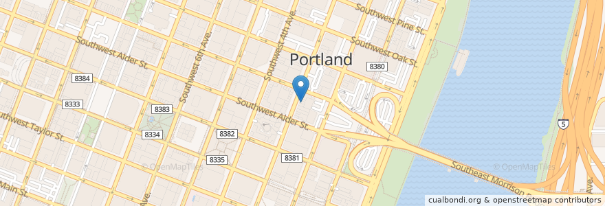 Mapa de ubicacion de Garden Bar en Estados Unidos De América, Oregón, Portland, Multnomah County.