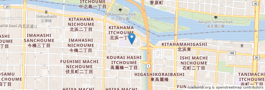Mapa de ubicacion de Italian Bar NICCOLI en Japan, Präfektur Osaka, 大阪市, 中央区.