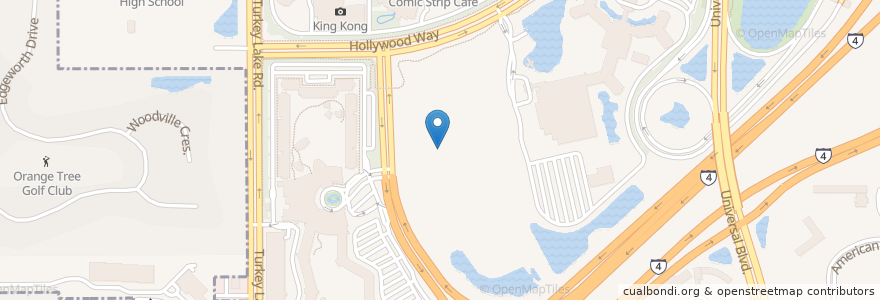 Mapa de ubicacion de Universal Shuttle Bus en United States, Florida, Orange County, Orlando.