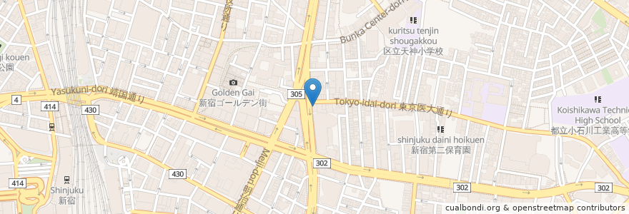 Mapa de ubicacion de lava grilled satsumya Shinjuku en Japan, Tokio, 新宿区.