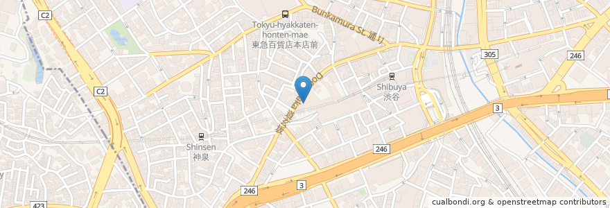 Mapa de ubicacion de Dogenzaka mammoth Tsukemen Ramen en Japón, Tokio, Shibuya.