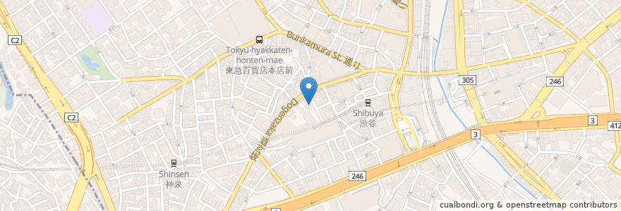 Mapa de ubicacion de katsuya Shibuya en 日本, 東京都, 渋谷区.