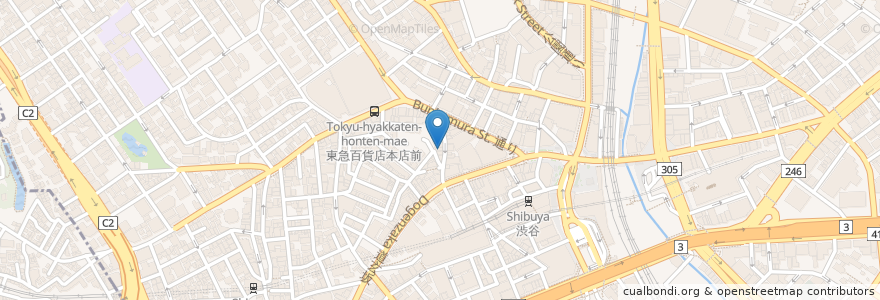 Mapa de ubicacion de Nikuya no Daidokoro Shibuya Dogenzaja en 日本, 东京都/東京都, 渋谷区.