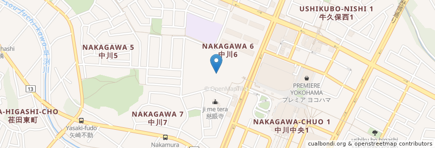 Mapa de ubicacion de ベンチライブラリー en ژاپن, 神奈川県, 横浜市, 都筑区.