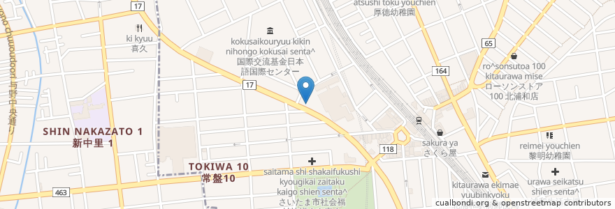 Mapa de ubicacion de 望星北浦和薬局 en Giappone, Prefettura Di Saitama, さいたま市, 浦和区.