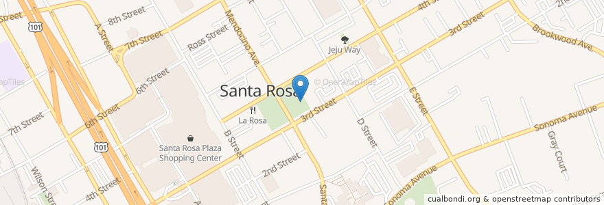 Mapa de ubicacion de ChargePoint en United States, California, Sonoma County, Santa Rosa.