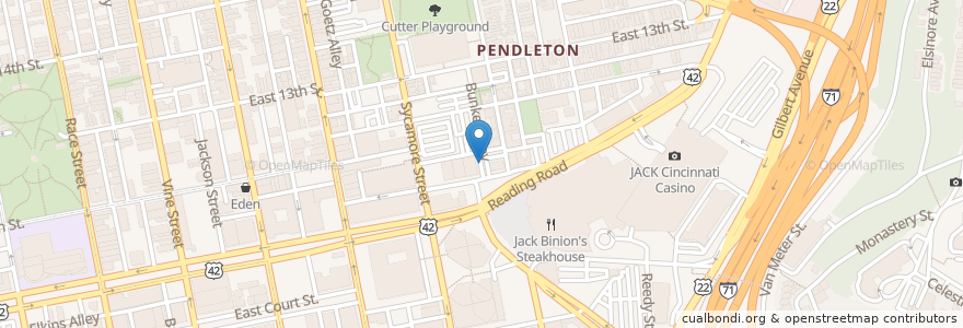 Mapa de ubicacion de Parking for Law Offices of Arnold S. Levine en Estados Unidos Da América, Ohio, Condado De Hamilton, Cincinnati.