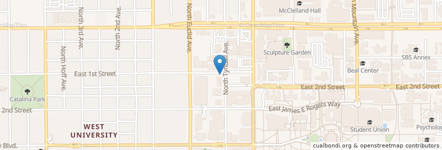 Mapa de ubicacion de Tyndall Ave & 1st St SMART en United States, Arizona, Pima County, Tucson.