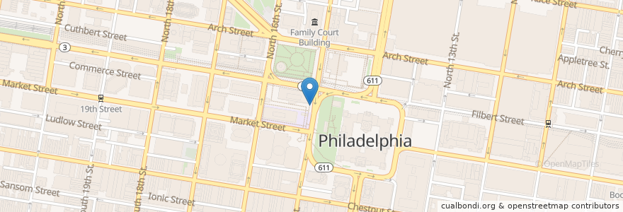 Mapa de ubicacion de Wok Works en アメリカ合衆国, ペンシルベニア州, Philadelphia County, フィラデルフィア.