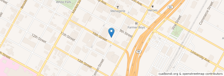 Mapa de ubicacion de Riverside County Law Library en アメリカ合衆国, カリフォルニア州, Riverside County, Riverside.