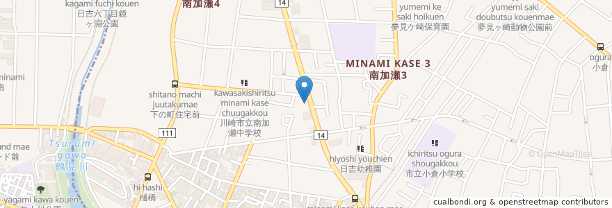 Mapa de ubicacion de 創英ゼミナール en Japan, 神奈川県, 川崎市, 幸区.
