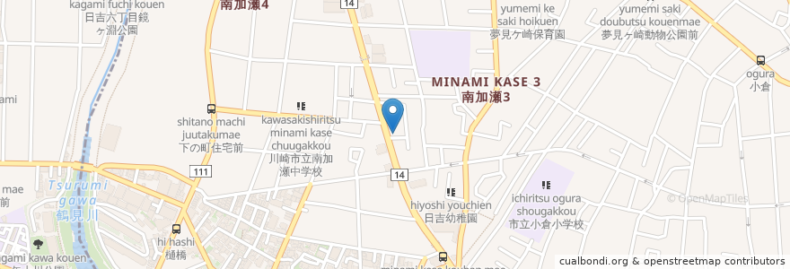Mapa de ubicacion de Domino's Pizza en 日本, 神奈川縣, 川崎市, 幸区.