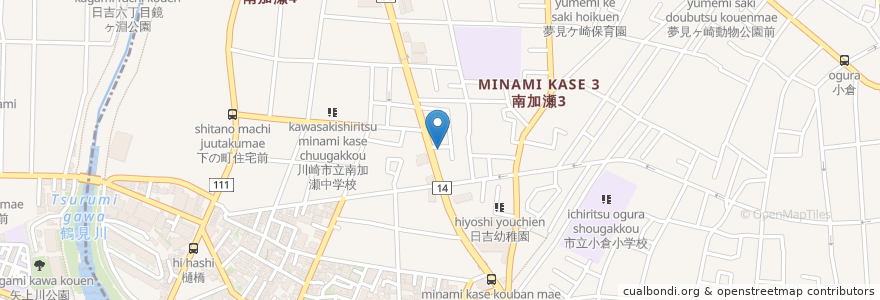 Mapa de ubicacion de 上海龍 en Japão, 神奈川県, 川崎市, 幸区.