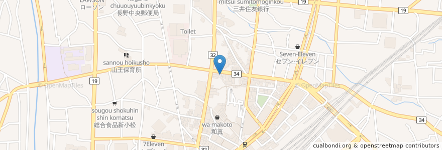 Mapa de ubicacion de やま茶屋 季石庵 en Japonya, 長野県, 長野市.