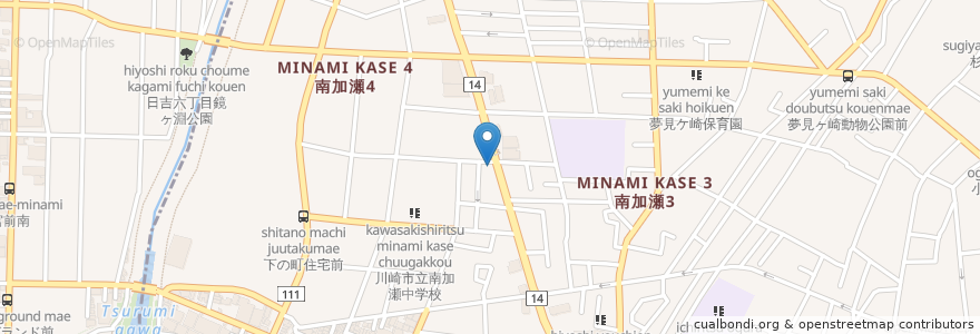Mapa de ubicacion de 味の散歩 中華村 en Japonya, 神奈川県, 川崎市, 幸区.