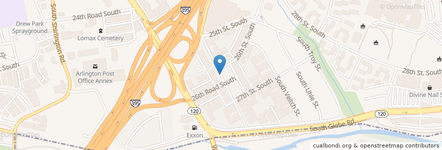 Mapa de ubicacion de Little Free Library en 美利坚合众国/美利堅合眾國, 弗吉尼亚州 / 維吉尼亞州 / 維珍尼亞州, Arlington County, Arlington.