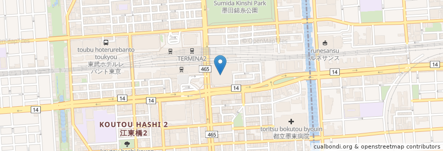 Mapa de ubicacion de ファーストキッチン en ژاپن, 東京都.