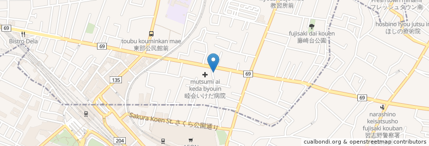 Mapa de ubicacion de ことぶき薬局 en Japan, 千葉県, 習志野市.