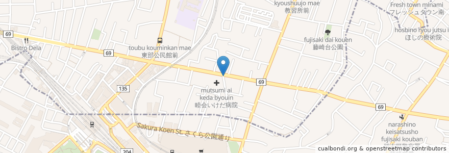 Mapa de ubicacion de らーめんすけがわ en Jepun, 千葉県, 習志野市.