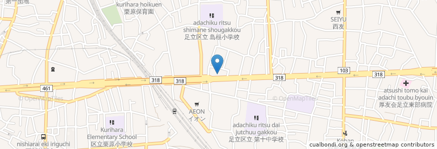 Mapa de ubicacion de ビリーザキッド en 日本, 東京都, 足立区.