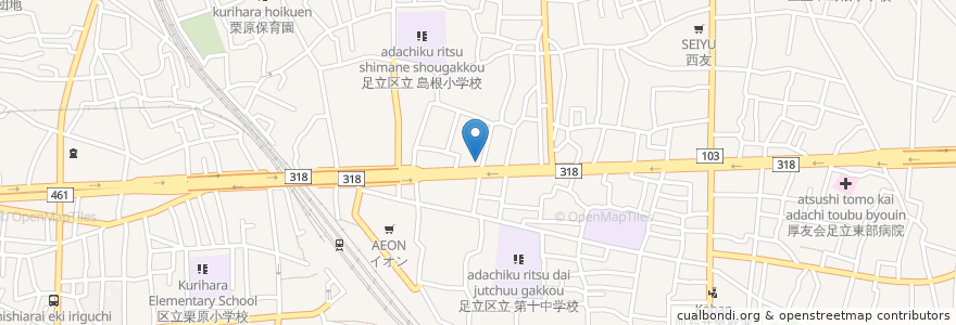 Mapa de ubicacion de カフェ・ド・フレグランス en 日本, 東京都, 足立区.