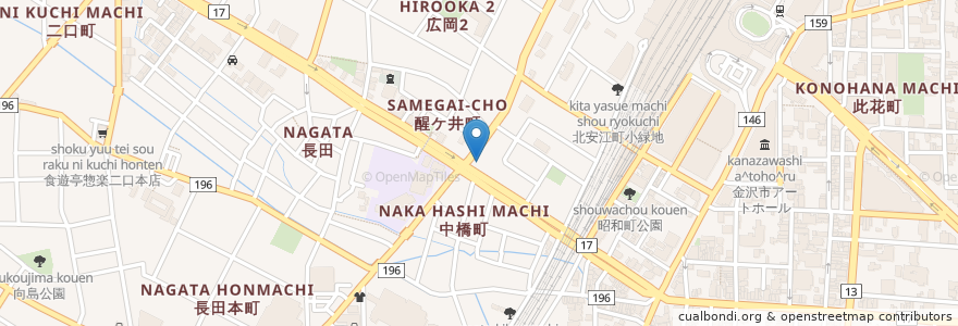 Mapa de ubicacion de アート薬局 en 日本, 石川県, 金沢市.
