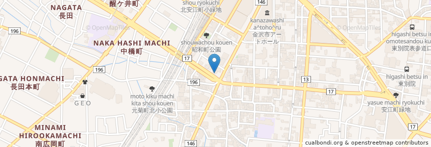Mapa de ubicacion de べに屋 en Jepun, 石川県, 金沢市.