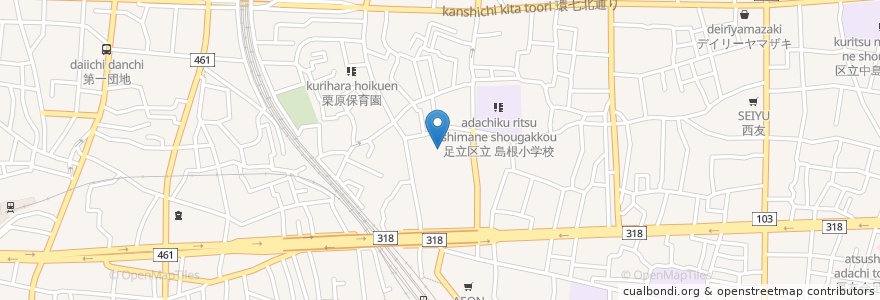 Mapa de ubicacion de 西新井文化ホール en 日本, 東京都, 足立区.