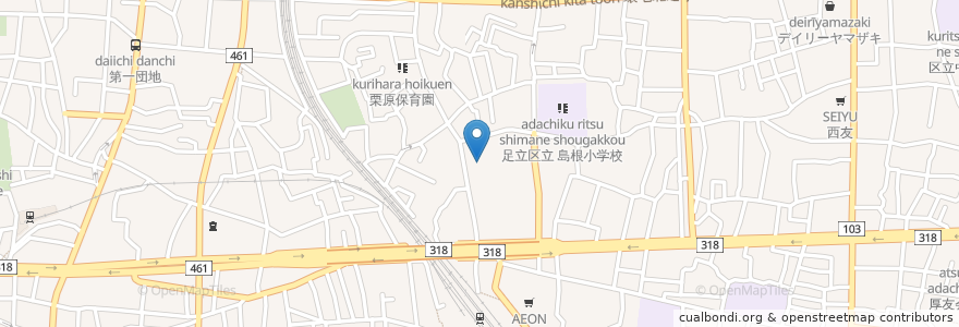 Mapa de ubicacion de まるちたいけんドーム en Japan, 東京都, 足立区.