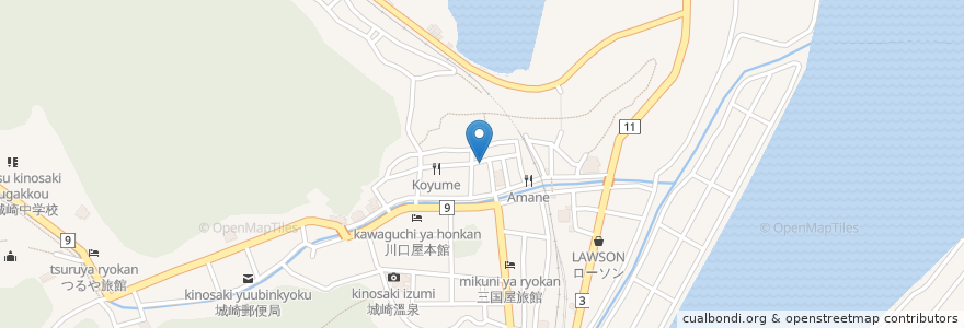 Mapa de ubicacion de 中華料理 en Jepun, 兵庫県, 豊岡市.
