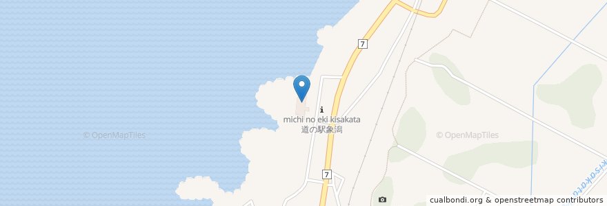 Mapa de ubicacion de 道の駅象潟;ねむの丘 en 日本, 秋田県, にかほ市.
