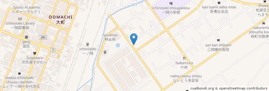 Mapa de ubicacion de Cafe dining 団栗 en 日本, 岩手県, 一関市.