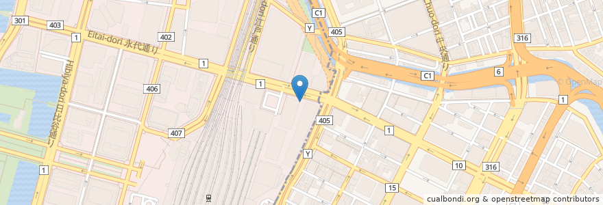Mapa de ubicacion de 丸の内トラストタワー駐車場 en 일본, 도쿄도, 치요다, 中央区.