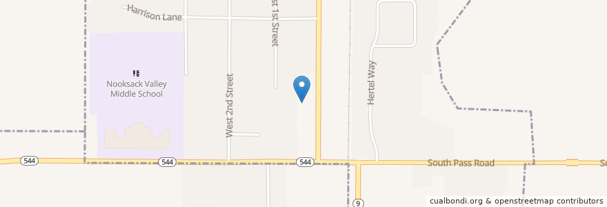 Mapa de ubicacion de Evernook Dentistry en 미국, 워싱턴, Whatcom County, Nooksack.