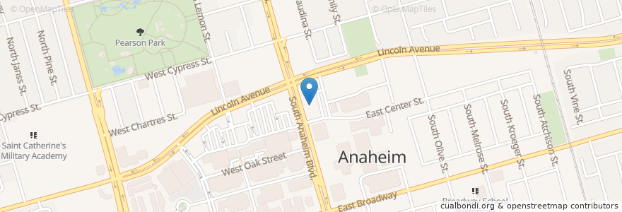 Mapa de ubicacion de Family Dentistry en アメリカ合衆国, カリフォルニア州, Orange County, Anaheim.