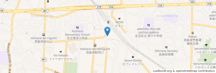 Mapa de ubicacion de ビッグエコー en Japan, 東京都, 足立区.