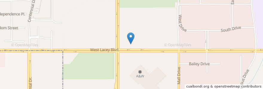 Mapa de ubicacion de Jack in the Box en ایالات متحده آمریکا, کالیفرنیا, Kings County, Hanford.