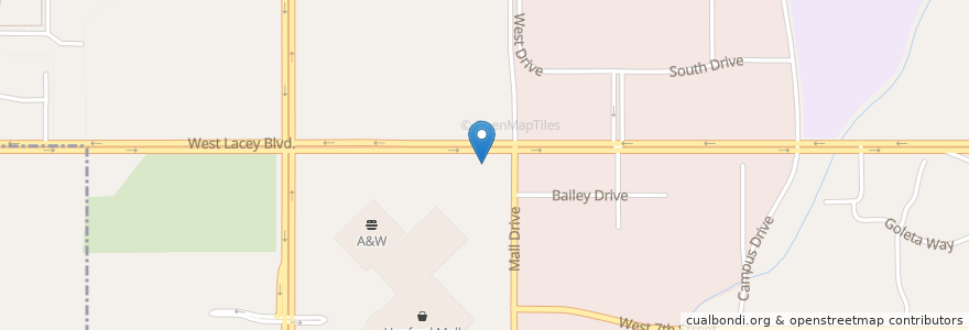 Mapa de ubicacion de Applebee's en États-Unis D'Amérique, Californie, Kings County, Hanford.