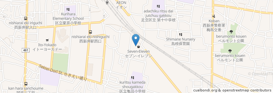Mapa de ubicacion de CREATE en 일본, 도쿄도, 足立区.