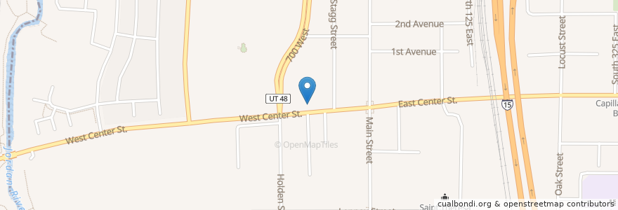 Mapa de ubicacion de Leatherby's Family Creamery en 미국, 유타 주, Salt Lake County, Midvale.