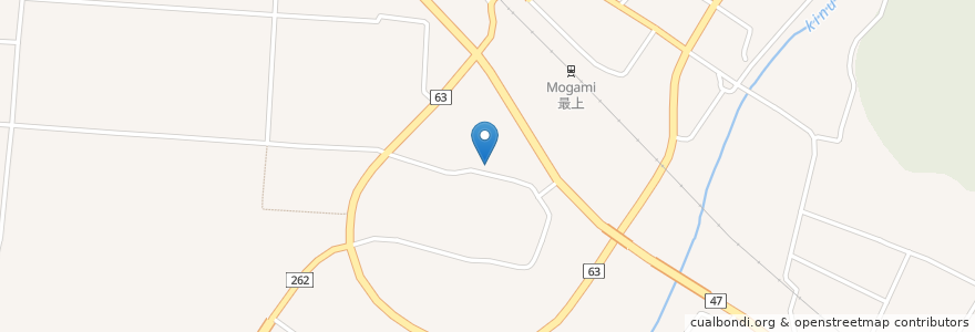 Mapa de ubicacion de 最上町;高齢者総合福祉センター en Japão, 山形県, 最上郡, 最上町.