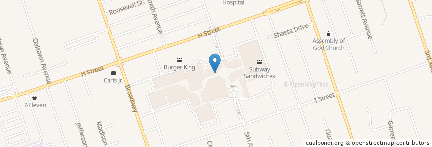 Mapa de ubicacion de Shakey's en 美利坚合众国/美利堅合眾國, 加利福尼亚州/加利福尼亞州, San Diego County, Chula Vista.