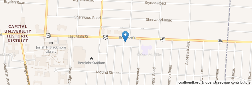 Mapa de ubicacion de Jimmy John's en Stati Uniti D'America, Ohio, Franklin County, Columbus, Bexley.