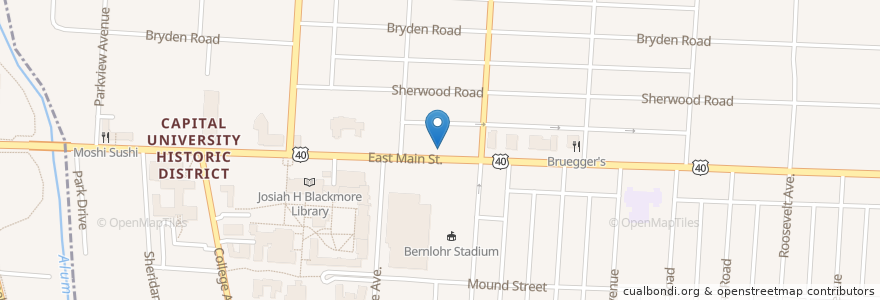 Mapa de ubicacion de Zen Cha Cafe & Tea en 미국, 오하이오 주, Franklin County, Columbus, Bexley.