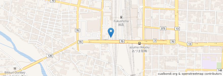 Mapa de ubicacion de 極楽湯福島店 en Япония, Фукусима, Фукусима.