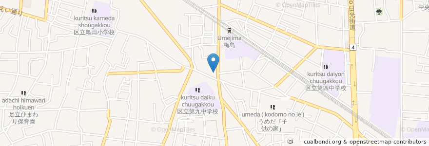 Mapa de ubicacion de ぱぱす en 日本, 東京都, 足立区.